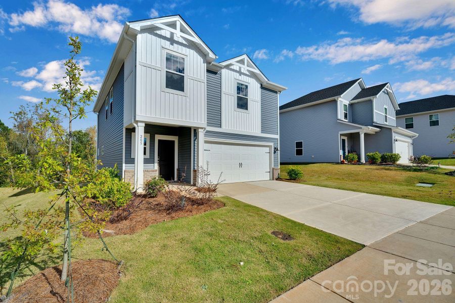 Front exterior of a new home in Seattle Crossing, Shelby, NC, highlighting curb appeal (Image 16).