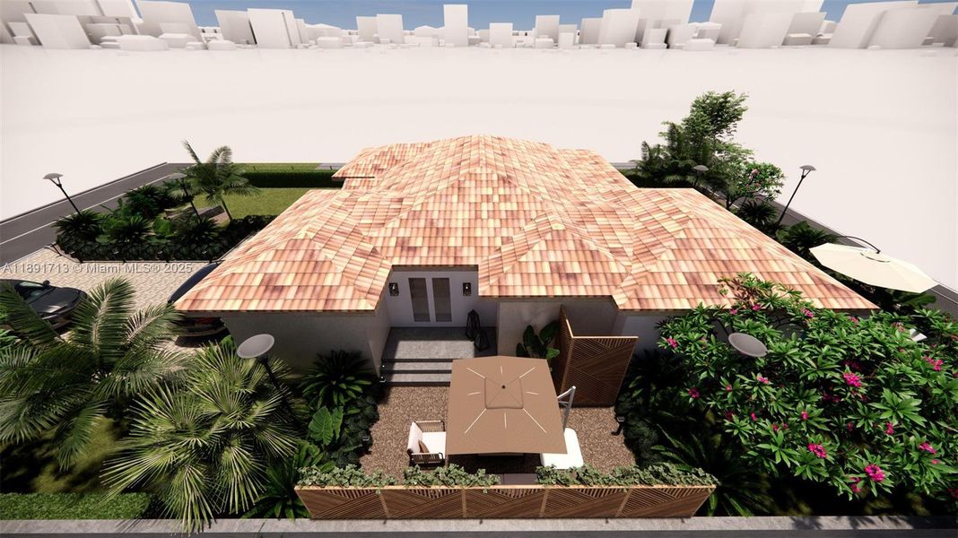 Exterior details and patio area of a home in , Miami Shores (Image 9). Exterior details and patio area of a home in , Miami Shores (Image 9).