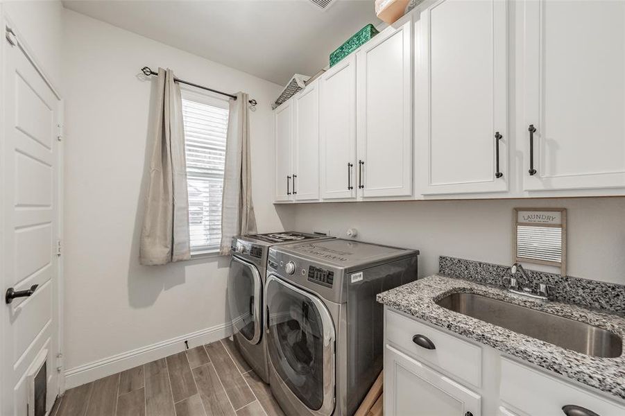 Added cabinets & sink!