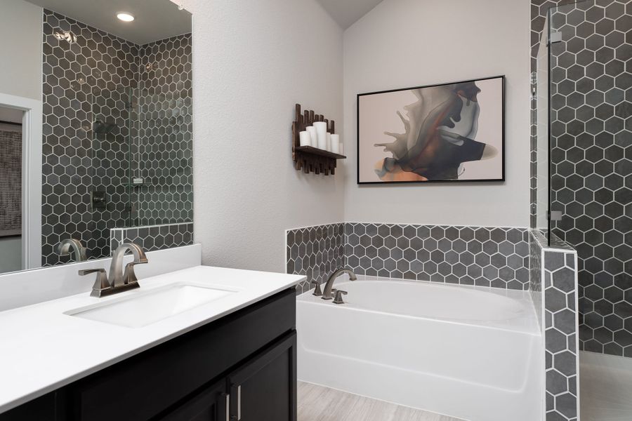 Representative furnished interior of a home built from the Emery by Tri Pointe Homes in The Meadows, Denton (Image 14).