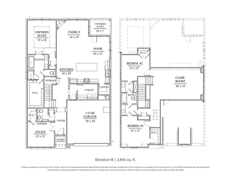 2D floor plan layout for the Autumn by Our Country Homes in Parks of Aledo, Aledo, TX (Image 3).