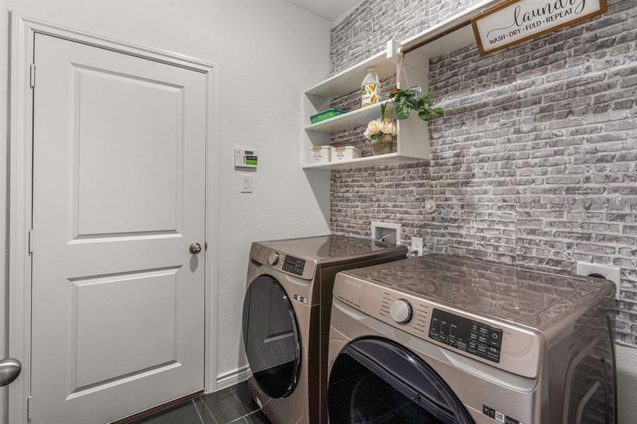 Laundry area with washing machine and dryer