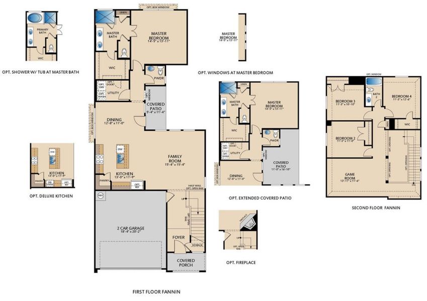 2D floor plan layout for the Fannin by Pacesetter Homes in Elevon, Lavon, TX (Image 4). 2D floor plan layout for the Fannin by Pacesetter Homes in Elevon, Lavon, TX (Image 4).