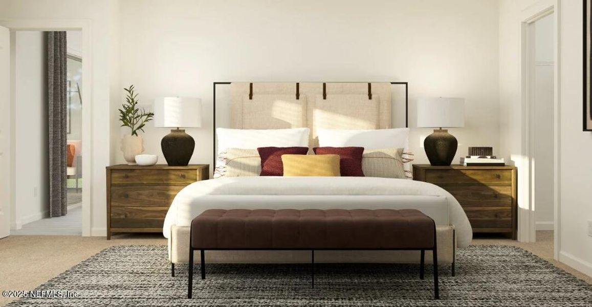 Furnished interior view inside a new home in Silver Meadows at SilverLeaf: Silver Meadows 50s, St. Augustine (Image 12).