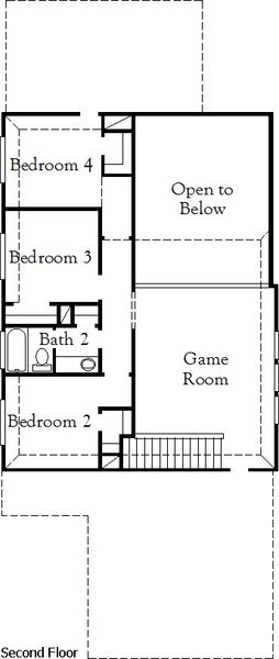 2D floor plan layout of this home in The Meadows at Imperial Oaks, Spring, TX (Image 6).
