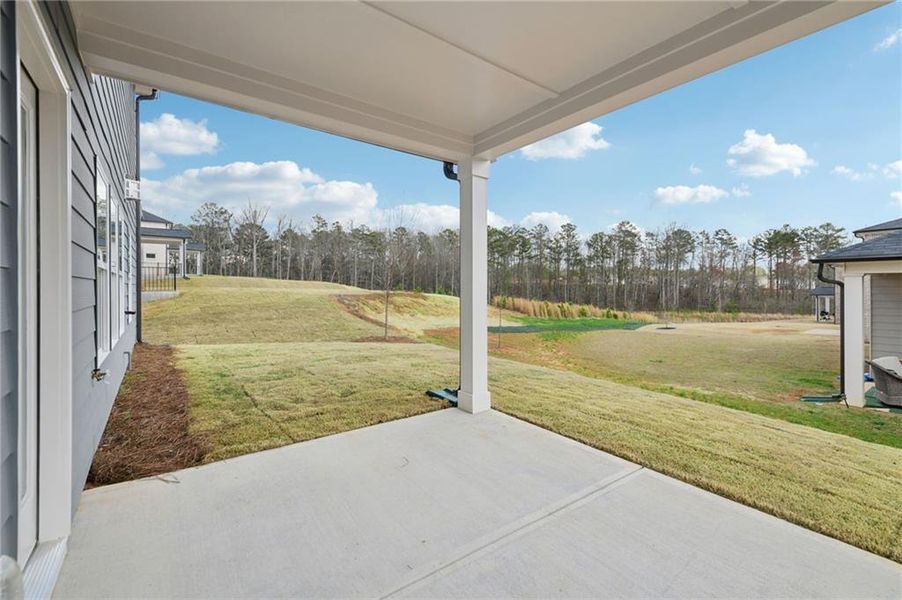 Exterior details and patio area of a home in Creekside at Oxford Park, Fairburn (Image 31).