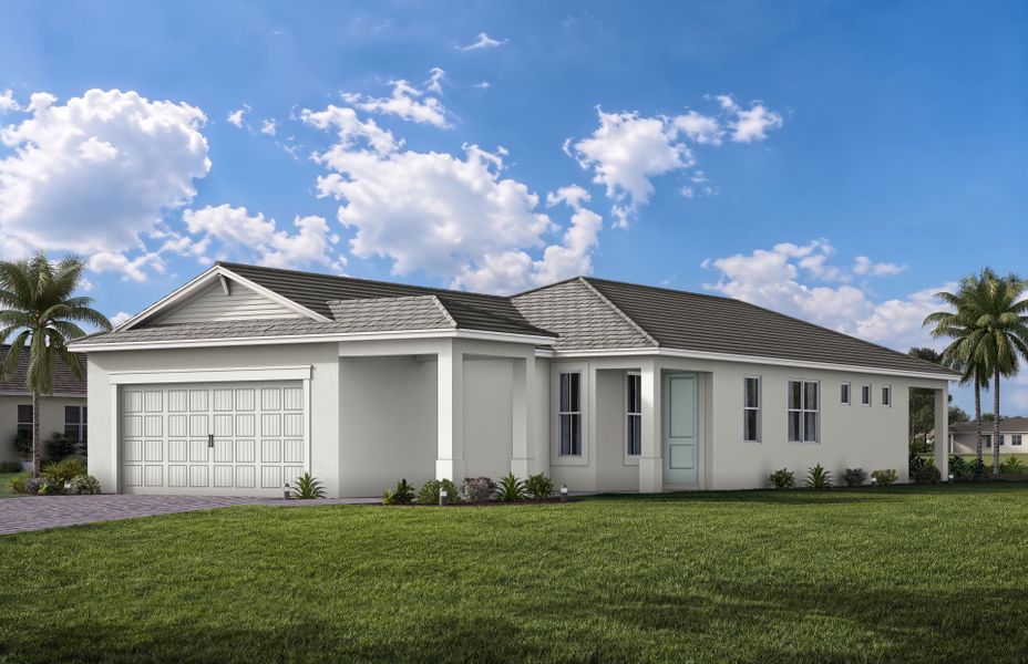Representative exterior photo of a completed home built from the Flagstone by Pulte Homes in SeaFlower, Bradenton, FL (Image 26). Representative exterior photo of a completed home built from the Flagstone by Pulte Homes in SeaFlower, Bradenton, FL (Image 26).