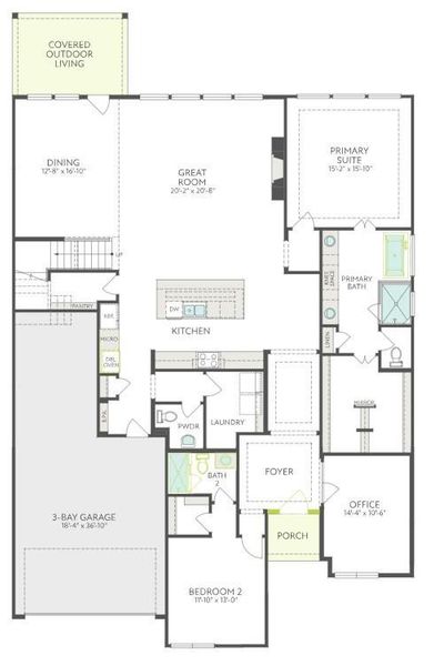 2D floor plan layout of this home in The Orchard At Pecan Ridge, Fulshear, TX (Image 2). 2D floor plan layout of this home in The Orchard At Pecan Ridge, Fulshear, TX (Image 2).