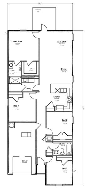 2D floor plan layout of this home in Colonial East, Panama City Beach, FL (Image 2).