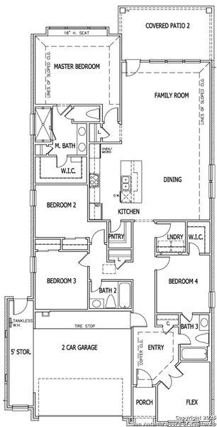 2D floor plan layout of this home in Foxbrook, Cibolo, TX (Image 2).