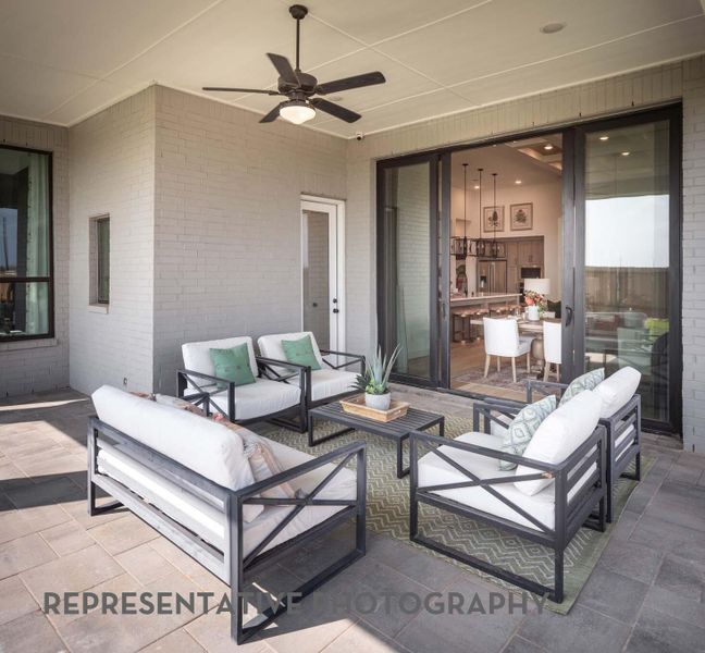 Exterior details and patio area of a home in Santa Rita Ranch, Liberty Hill (Image 2). Exterior details and patio area of a home in Santa Rita Ranch, Liberty Hill (Image 2).