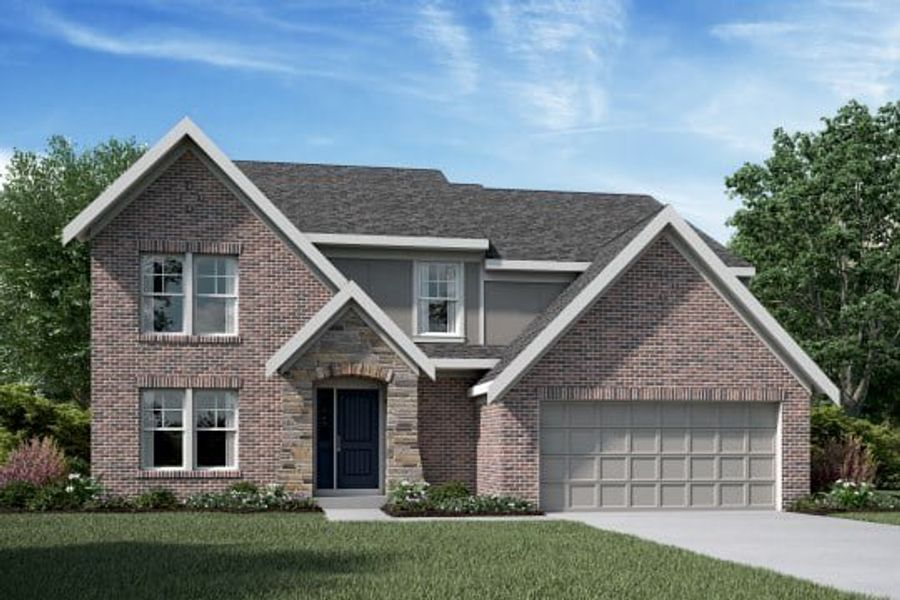 Representative exterior photo of a completed home built from the Blair by Fischer Homes in Stonehaven, Hoschton, GA (Image 9).