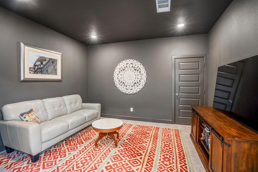 Enjoy your favorite movies, game nights, and sports from this designated media room on the 2nd level.