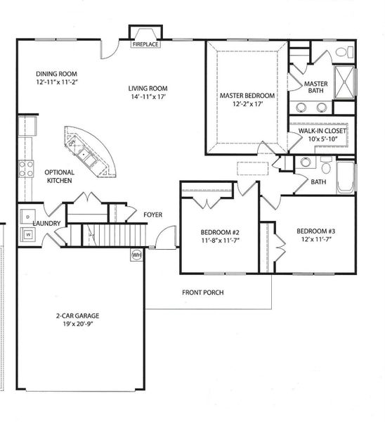The Bailey Floor Plan features an open concept living.