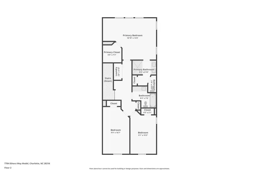 2D floor plan layout of this home in Bell Glen, Charlotte, NC (Image 4).