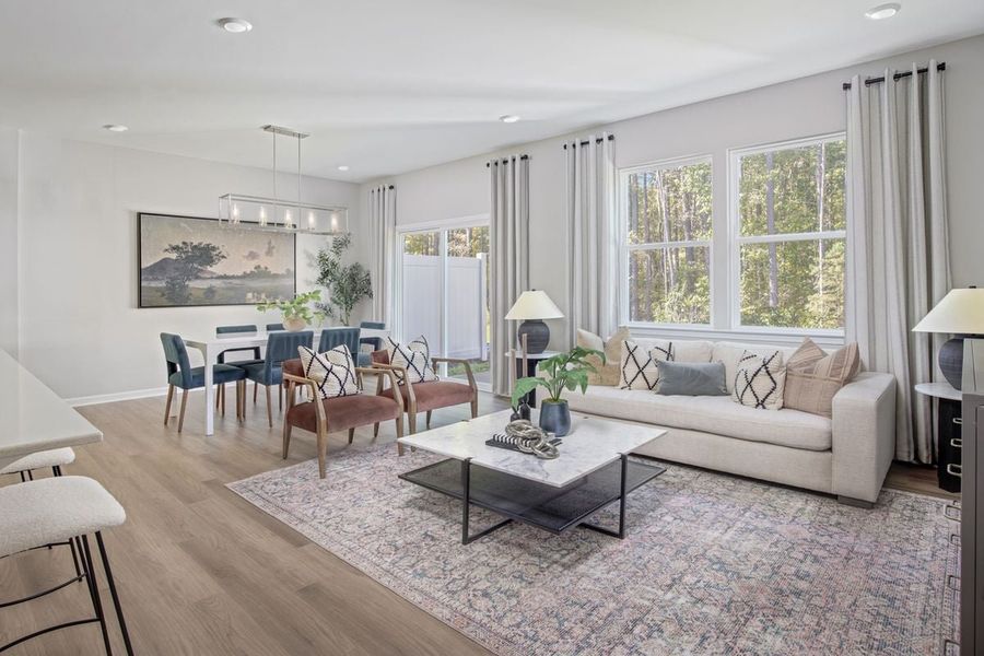 Representative furnished interior of a home built from the 1566 Modeled by KB Home in Brooks Mill - Reserve Series, Durham (Image 5). Representative furnished interior of a home built from the 1566 Modeled by KB Home in Brooks Mill - Reserve Series, Durham (Image 5).