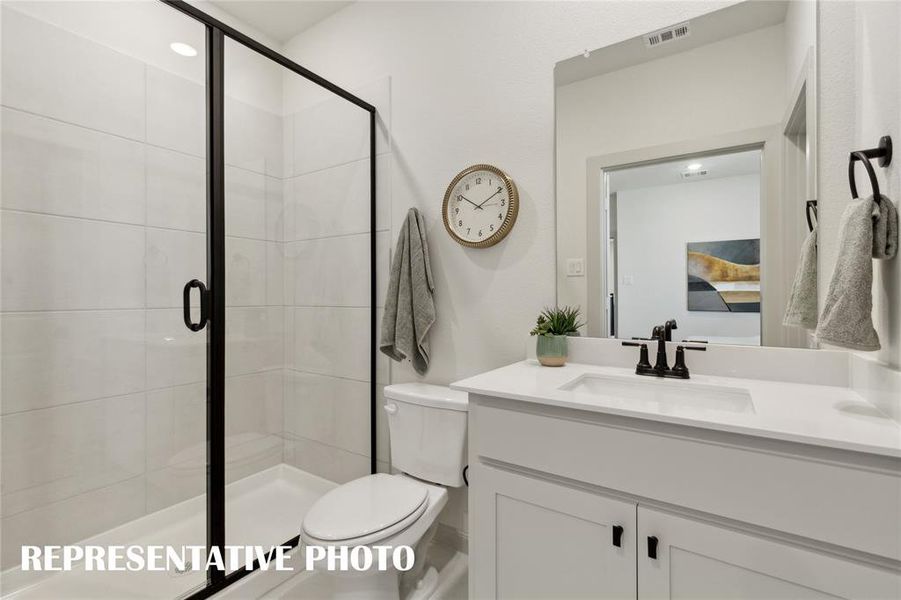 You'll find beautifully finished guest baths in all of our homes!  REPRESENTATIVE PHOTO OF MODEL HOME