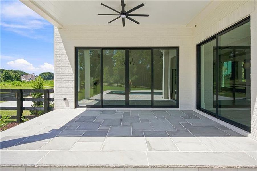 Exterior details and patio area of a home in , Milton (Image 42).