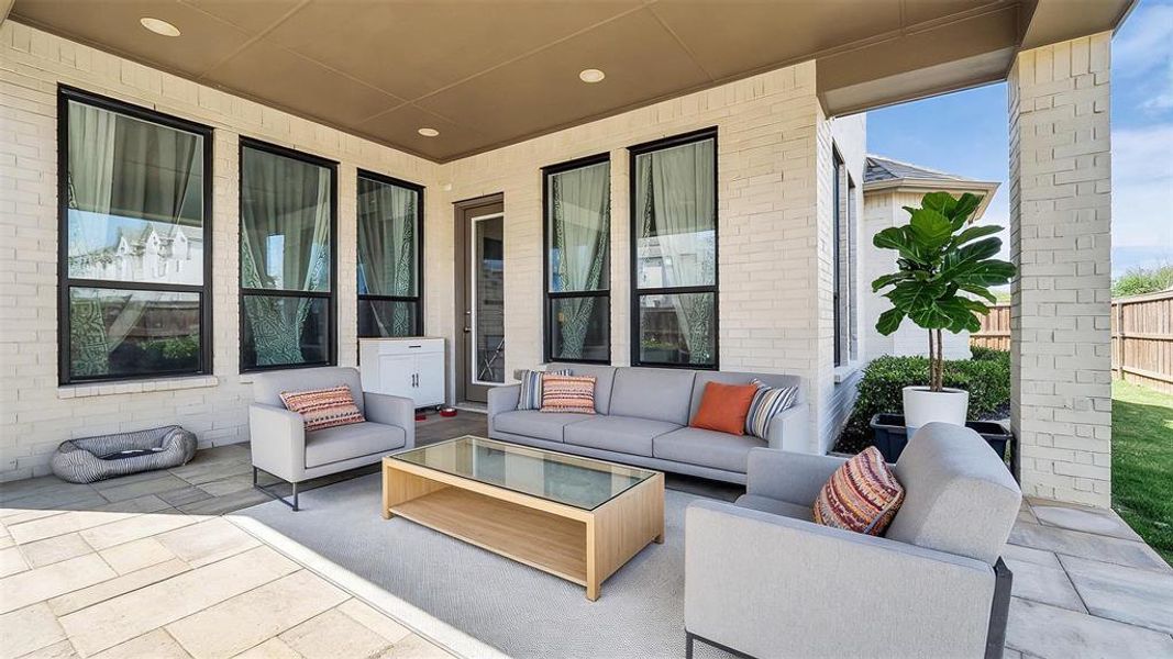 Exterior details and patio area of a home in Bel Air Village, Sherman (Image 3).