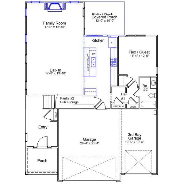 2D floor plan layout of this home in Windsor Forest, Anderson, SC (Image 3).