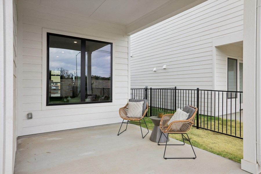 Exterior details and patio area of a home in Novel, Austin (Image 28).