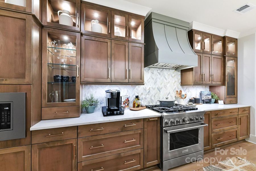 Stacked cabinets with glass