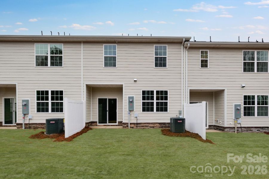 Exterior details and patio area of a home in Cannon Village, York (Image 3). Exterior details and patio area of a home in Cannon Village, York (Image 3).