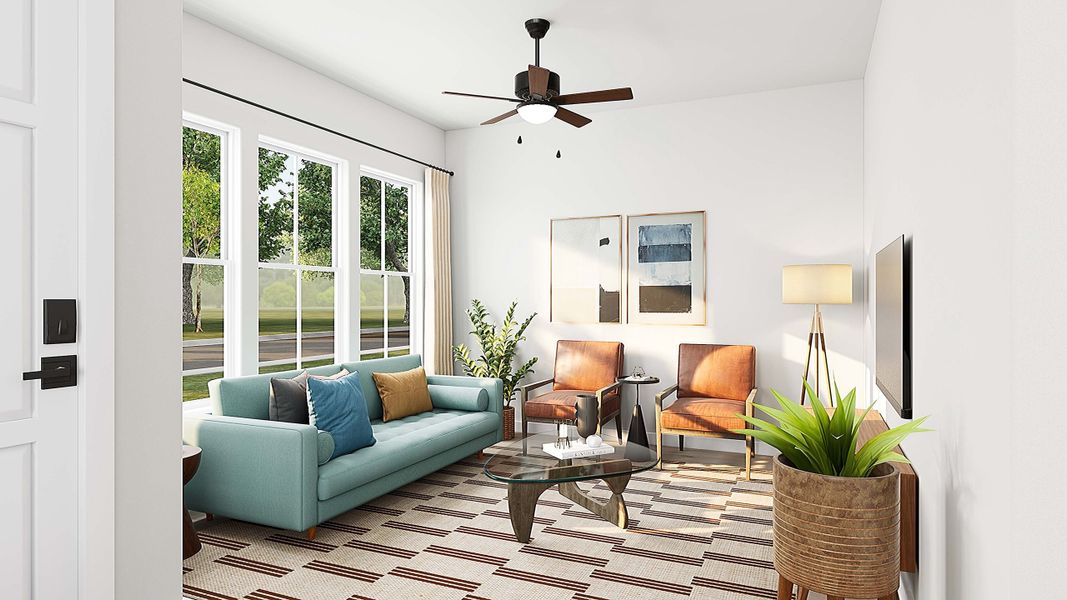 Representative furnished interior of a home built from the Waterline by Tri Pointe Homes in Paley Park at Easton Park, Austin (Image 7). Representative furnished interior of a home built from the Waterline by Tri Pointe Homes in Paley Park at Easton Park, Austin (Image 7).