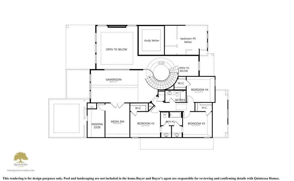 Artist Rendering of Pool Dimensions on Site Plan. Backyard Pool is not included in home.