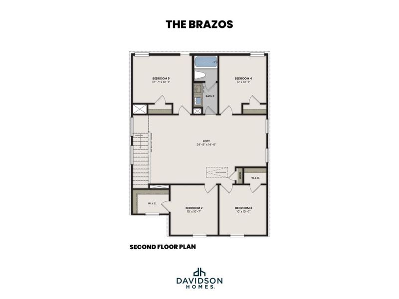 2D floor plan layout for the The Brazos E by Davidson Homes LLC in Heartland, Heartland, TX (Image 4).