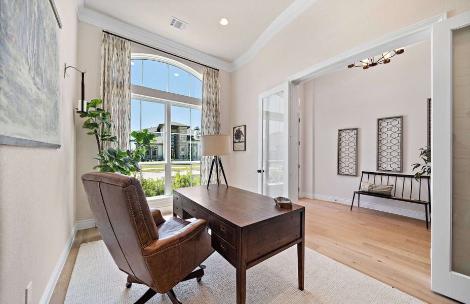 Representative furnished interior of a home built from the 3546 by Ravenna Homes in Artavia 70′, Conroe (Image 5).