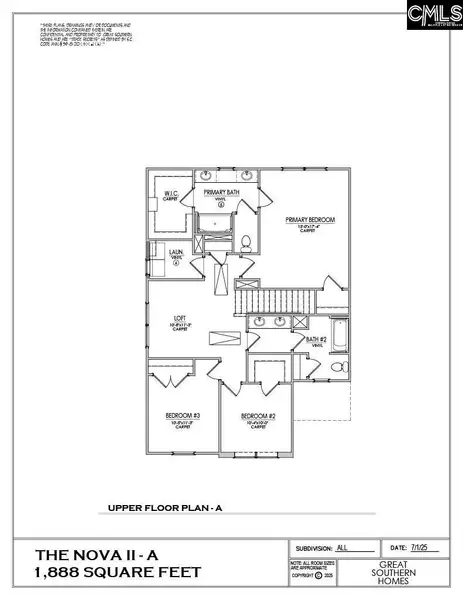 2D floor plan layout of this home in Bickley Station, Irmo, SC (Image 3).