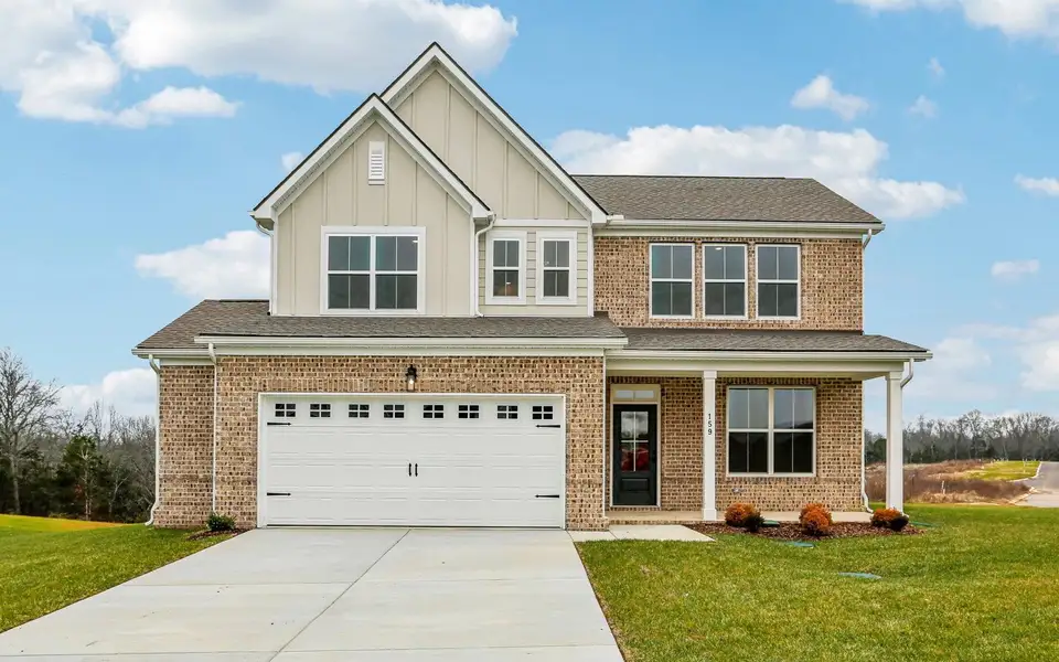 Front exterior of a new home in Willow Landing, Mount Juliet, TN, highlighting curb appeal (Image 1). Front exterior of a new home in Willow Landing, Mount Juliet, TN, highlighting curb appeal (Image 1).