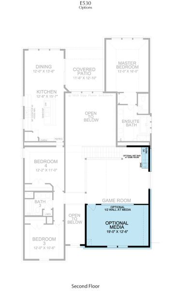 2D floor plan layout for the Madison by Landon Homes in East Village - Classic Series, Frisco, TX (Image 27). 2D floor plan layout for the Madison by Landon Homes in East Village - Classic Series, Frisco, TX (Image 27).