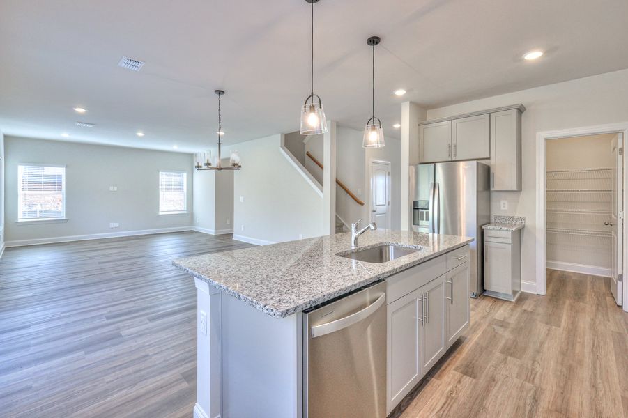 Enjoy your morning coffee at the stunning kitchen island.