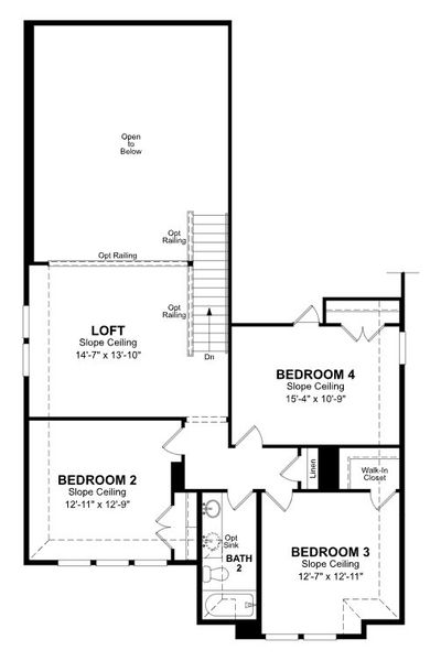 2D floor plan layout of this home in Hunter's Ranch, San Antonio, TX (Image 3).