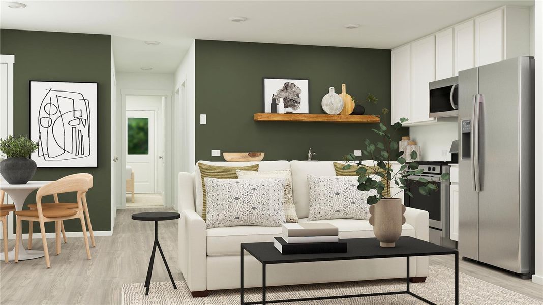 Furnished interior view inside a new home in Santa Fe Village, Cleveland (Image 9). Furnished interior view inside a new home in Santa Fe Village, Cleveland (Image 9).