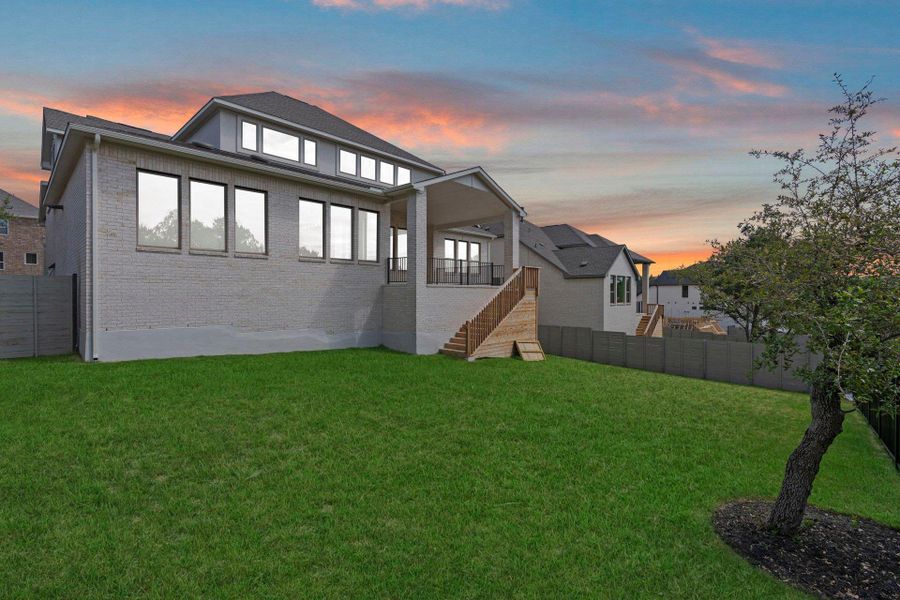 Rear of Home and Private Backyard