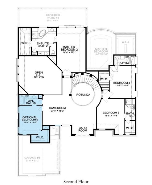 2D floor plan layout for the Biltmore II by Landon Homes in Lexington Frisco, Frisco, TX (Image 3).