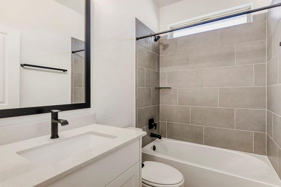 Full bath with vanity and tub / shower combination Full bath with vanity and tub / shower combination