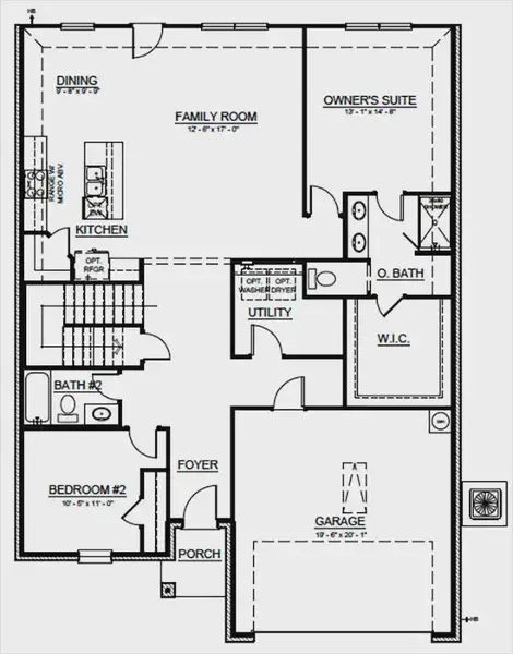 2D floor plan layout for the Heathbrook by Cambridge Homes in Rolling Ridge, Van Alstyne, TX (Image 6).