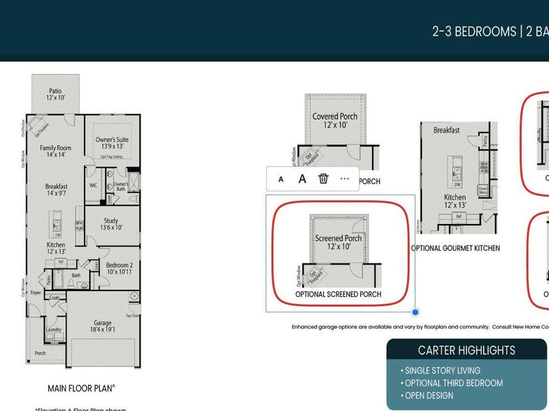 2D floor plan layout of this home in Gregory Village, Lillington, NC (Image 3).