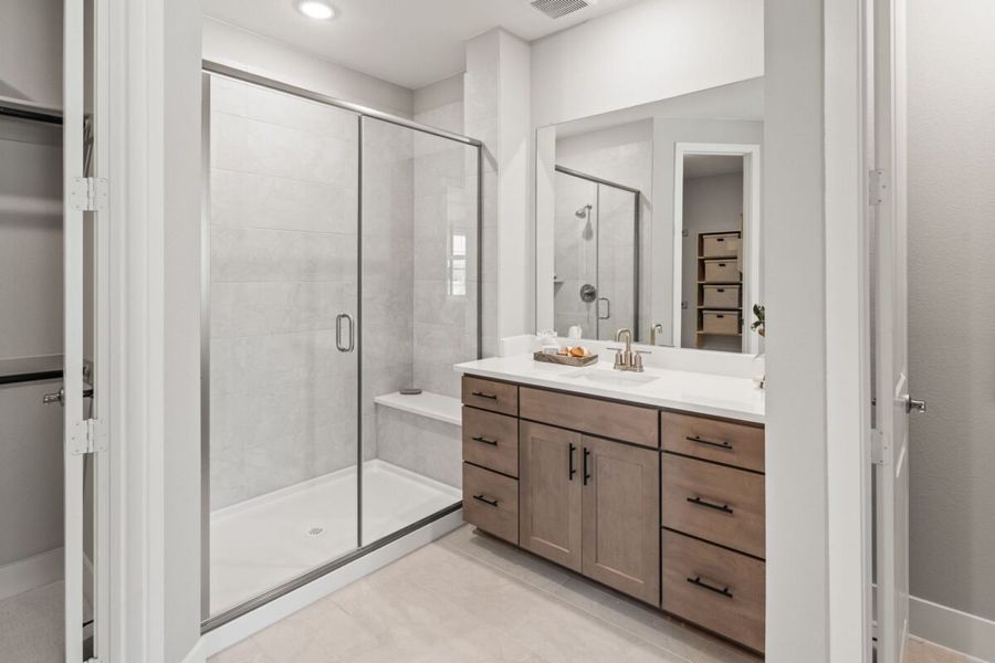 Furnished interior in a model home at Enclave 35s in Frisco (Image 6).