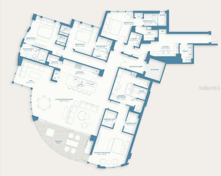 2D floor plan layout of this home in , Sarasota, FL (Image 4). 2D floor plan layout of this home in , Sarasota, FL (Image 4).