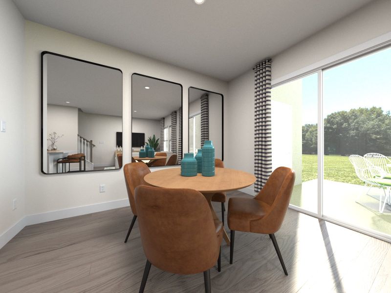 Furnished interior view inside a new home in Crossing at Abner Creek Townes, Greer (Image 8).