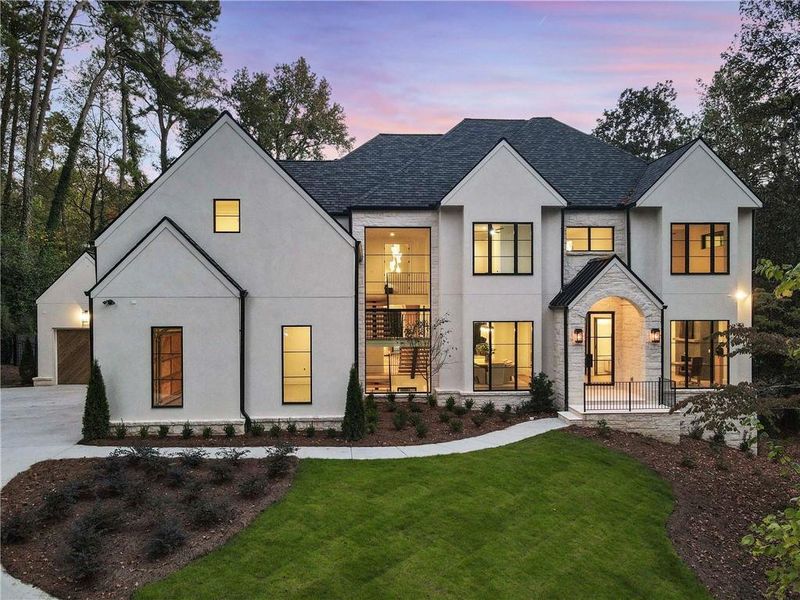 Front exterior of a new home in , Sandy Springs, GA, highlighting curb appeal (Image 1). Front exterior of a new home in , Sandy Springs, GA, highlighting curb appeal (Image 1).