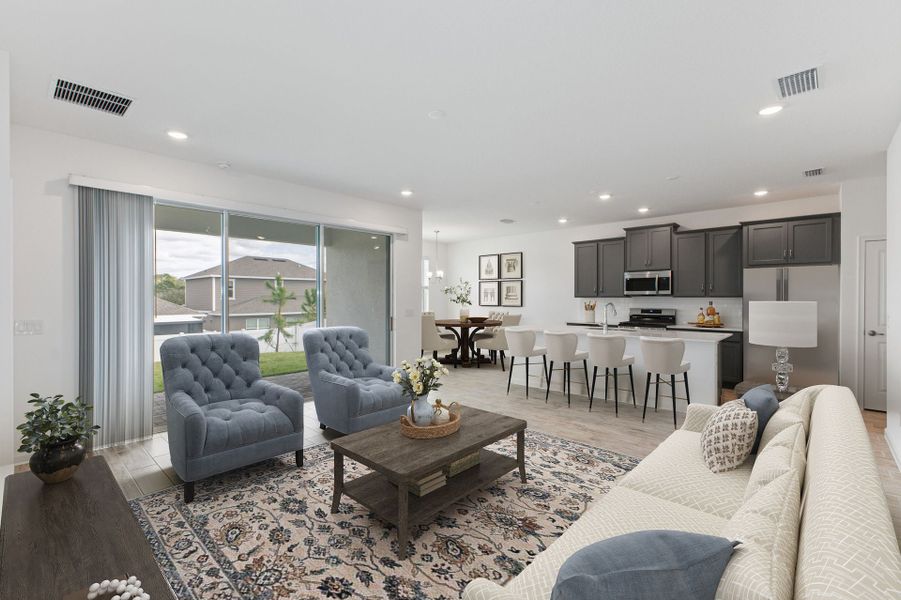 Representative furnished interior of a home built from the Augustine by Park Square Residential in Summerbrooke, Mount Dora (Image 4).