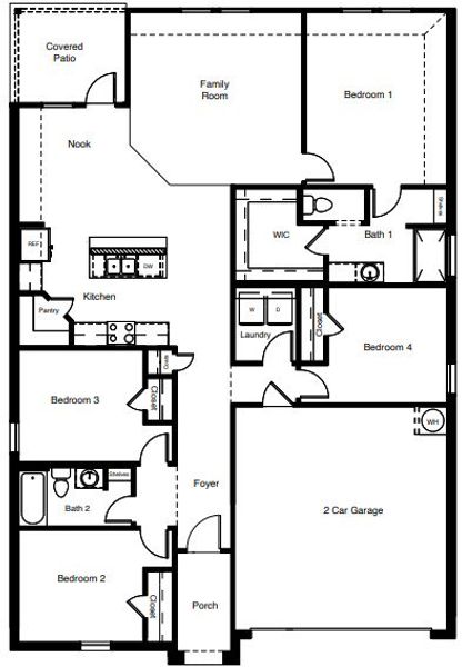 2D floor plan layout for the GLENDALE by D.R. Horton in Faculty Row, Abilene, TX (Image 8).