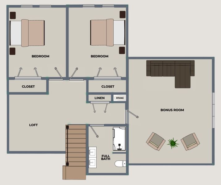 2D floor plan layout for the Whispering Pines by Riverstone Construction, LLC in Hidden River, Signal Mountain, TN (Image 3). 2D floor plan layout for the Whispering Pines by Riverstone Construction, LLC in Hidden River, Signal Mountain, TN (Image 3).