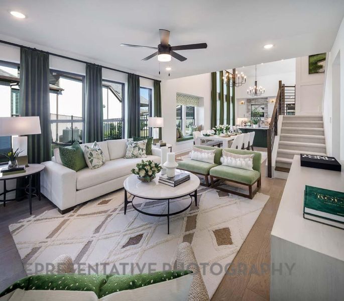 Furnished interior view inside a new home in Santa Rita Ranch: 40-45ft. lots, Liberty Hill (Image 28).